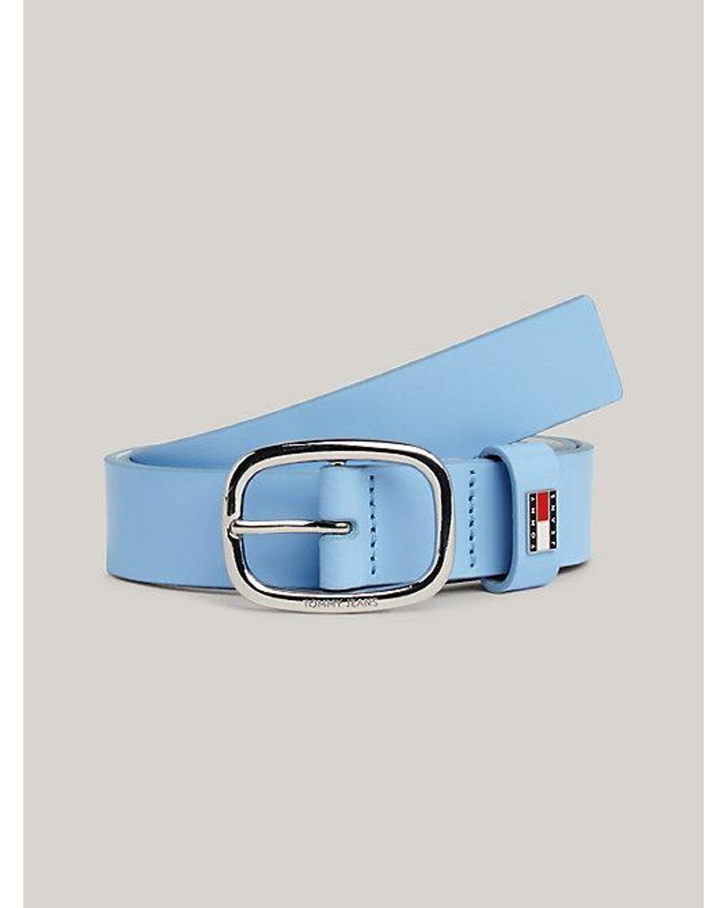 Tommy Hilfiger Ledergürtel mit ovaler Schnalle und Logo in Blau | Lyst DE