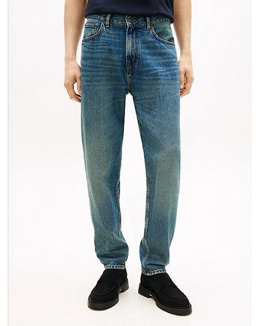 Tommy Hilfiger Blue Harlem Whiskered Tapered Leg Jeans for men