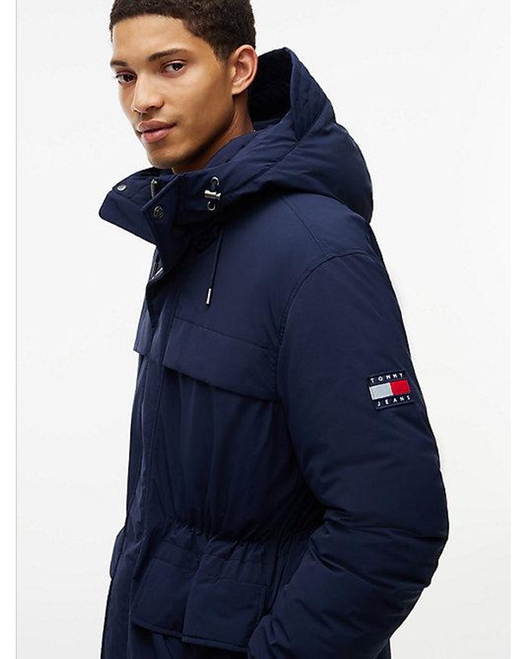 Tommy Hilfiger Blue Tommy Jeans Relaxed Water Resistant Padded Hooded Parka for men