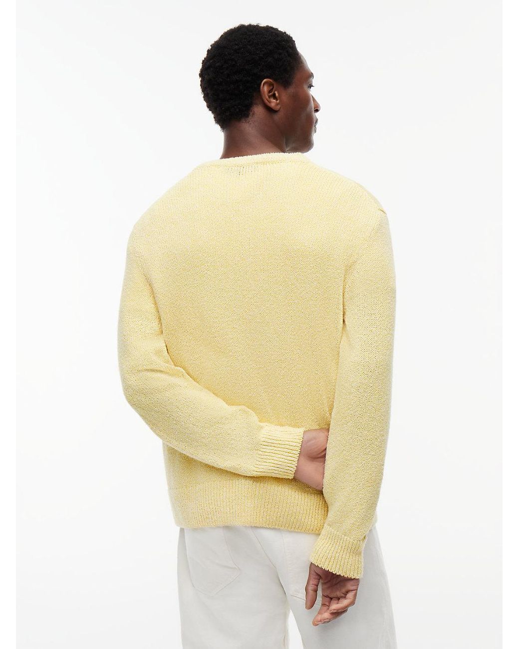 Tommy Hilfiger Natural Two-Tone Bouclé Relaxed Crew Neck Jumper for men