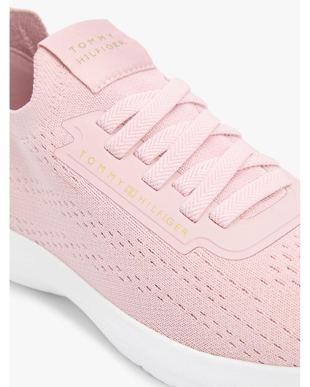 Tommy Hilfiger Pink Knit Lightweight Mono-Sock Slip-On Trainers