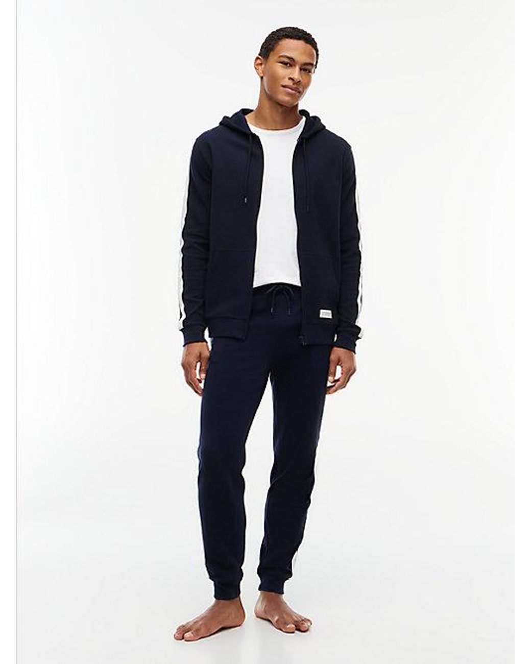Tommy Hilfiger Blue Th Established Zip-thru Lounge Hoody for men