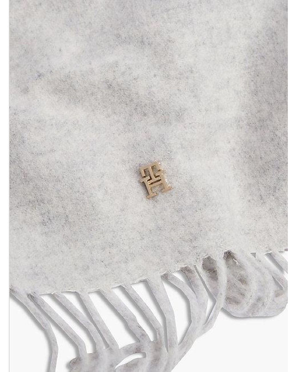 Tommy Hilfiger White Chic Pure Wool Scarf