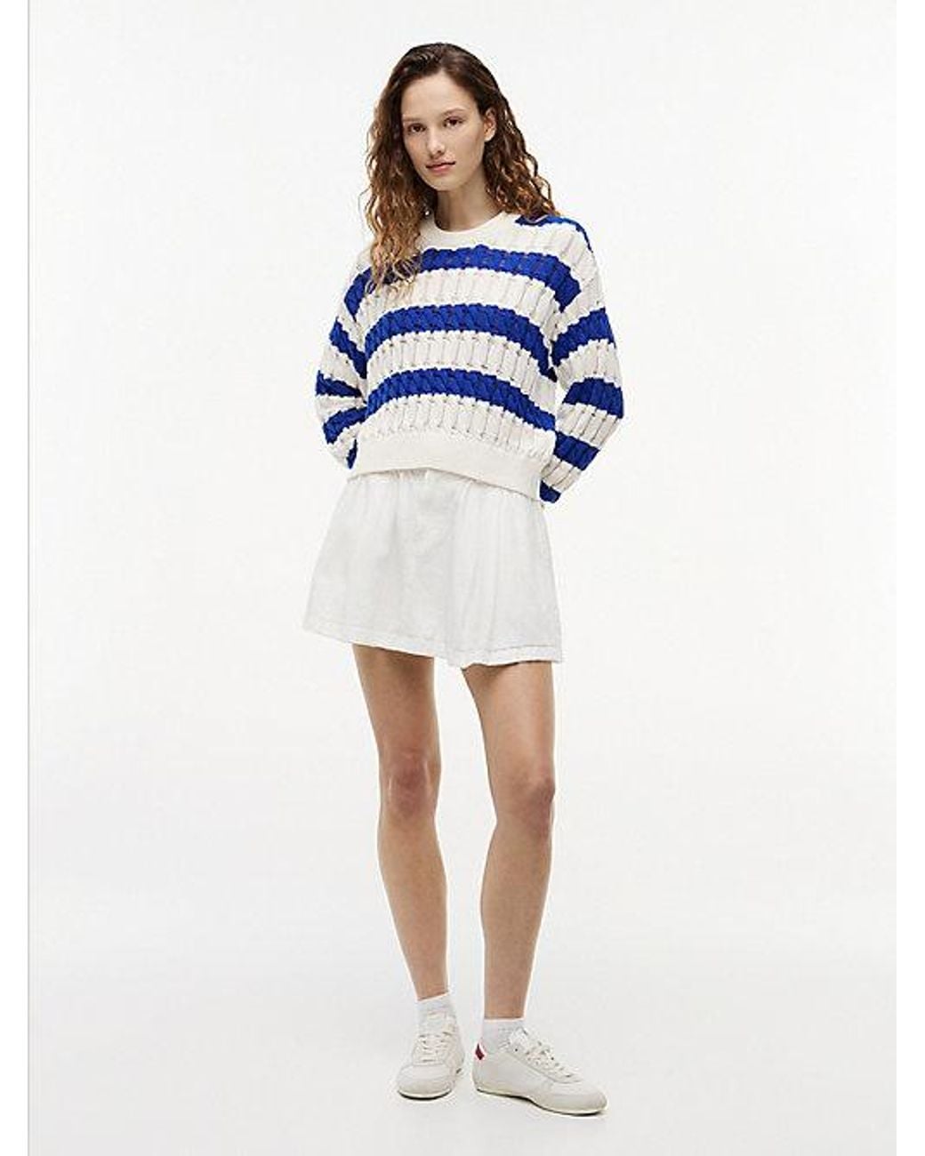 Tommy Hilfiger Blue Loose Cable Knit Jumper