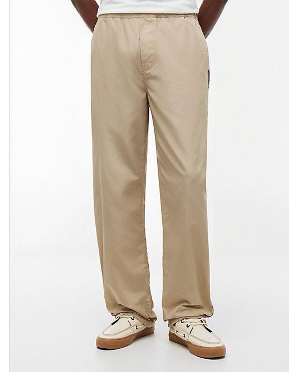 Tommy Hilfiger Natural Jaimie Relaxed Global Stripe Tape Trousers for men
