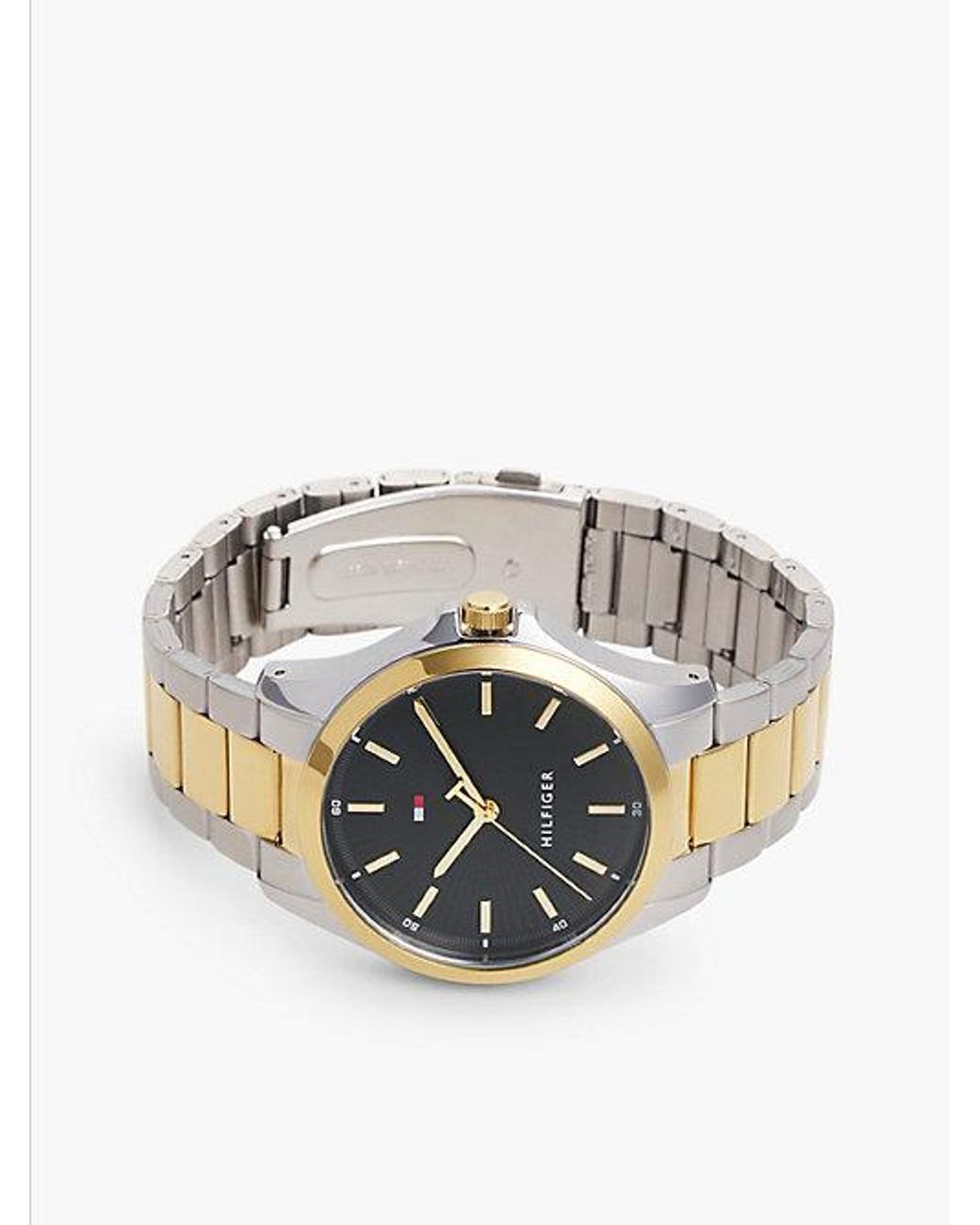 Tommy Hilfiger Metallic Two Tone Dial Chain Link Watch for men