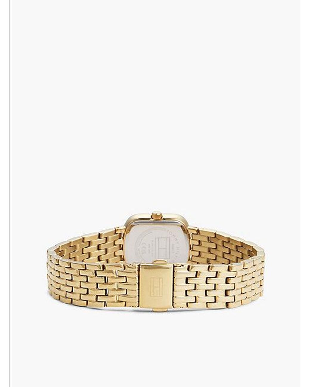 Tommy Hilfiger Metallic Crystal Bezel Plated Rectangular Dial Watch