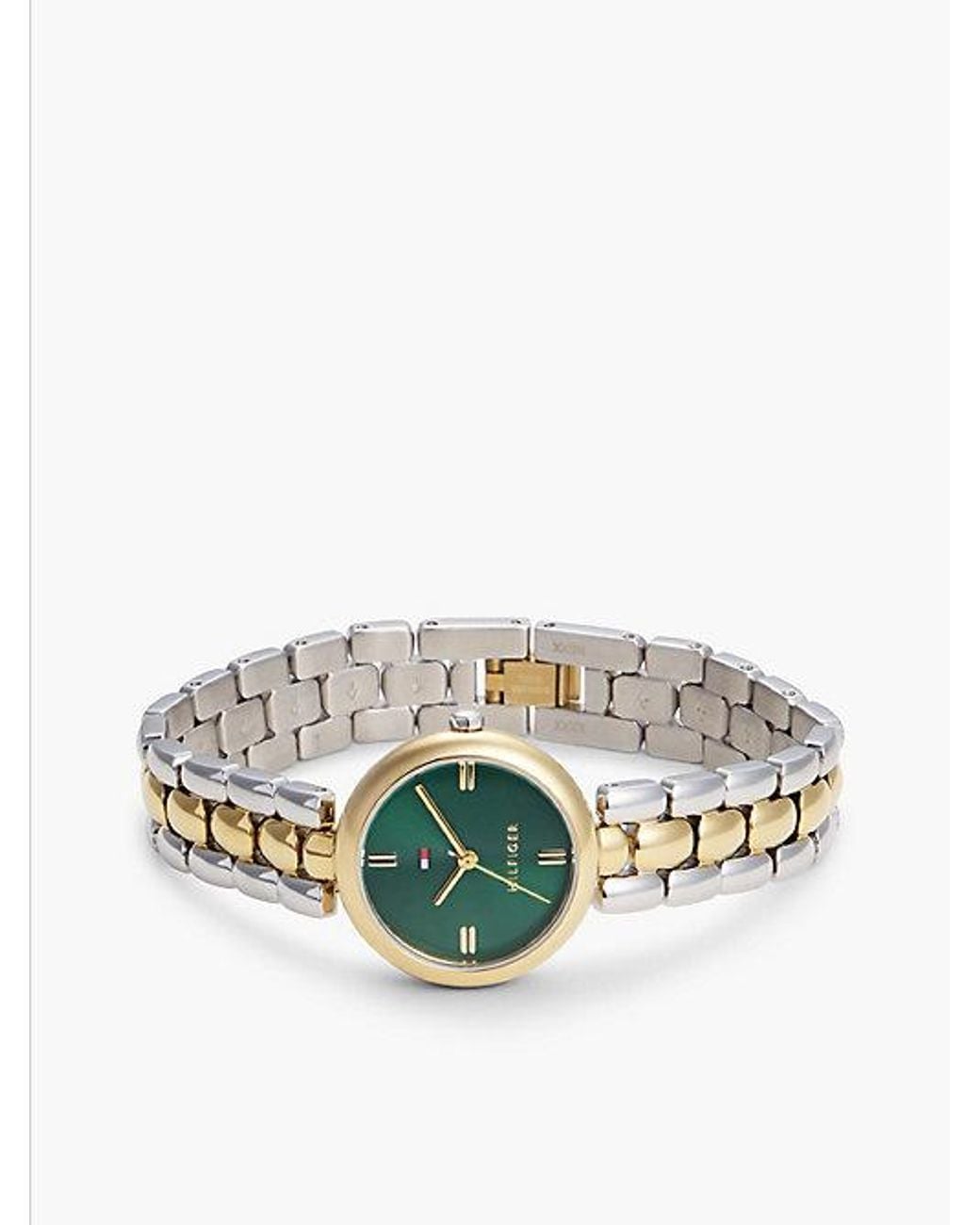 Tommy Hilfiger Metallic Dial Two Tone Plated Stainless Steel Watch