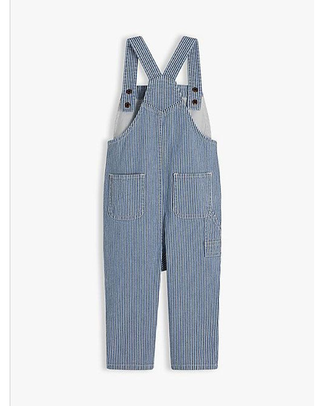 Tommy Hilfiger Blue Railroad Stripe Denim Dungarees