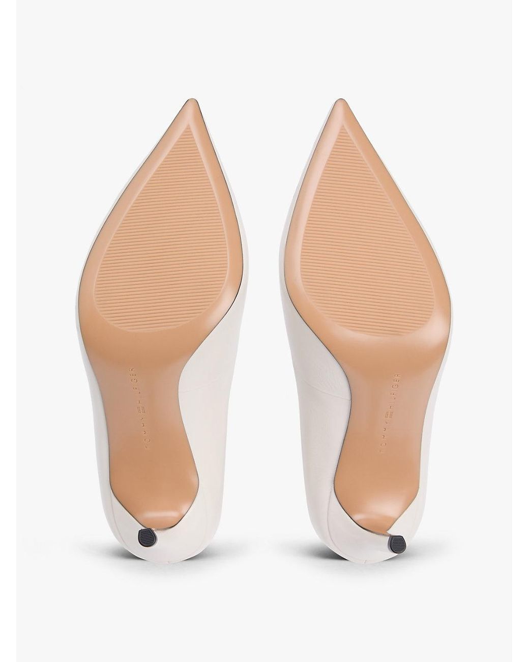 Tommy Hilfiger White Leather Pointed Toe Stiletto Heels