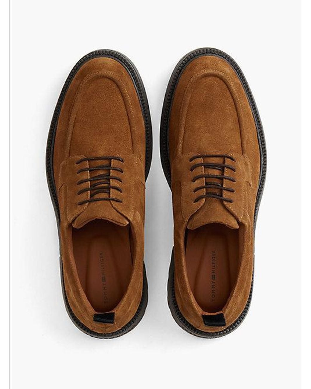 Tommy Hilfiger Brown Suede Lace Up Derby Shoes for men