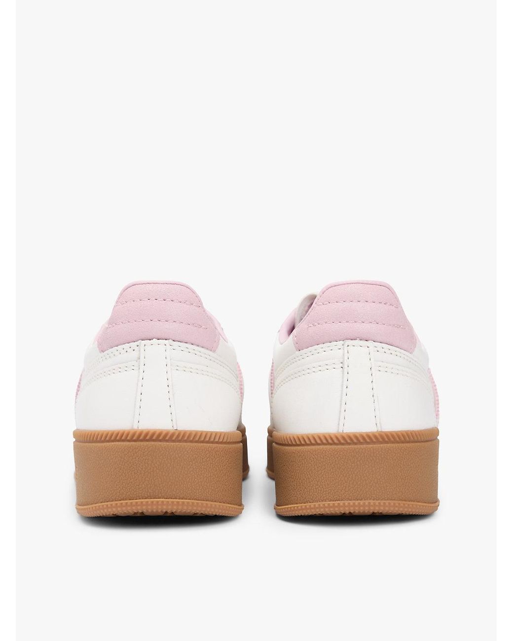 Tommy Hilfiger Natural The Greenwich Leather Mixed Texture Platform Trainers