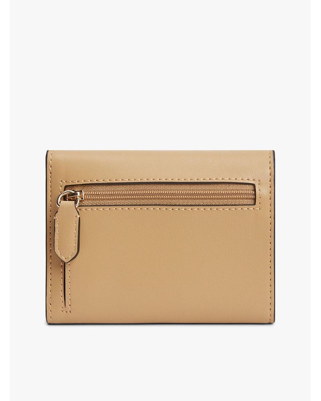 Tommy Hilfiger Natural Modern Th Monogram Turn Lock Trifold Wallet