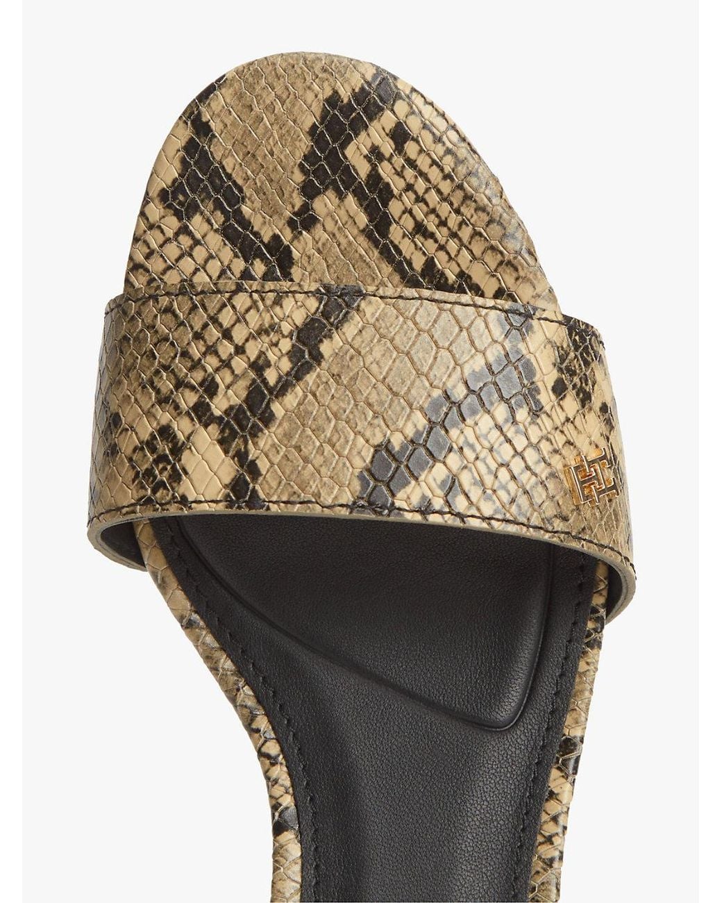 Tommy Hilfiger Multicolor Print Leather Heeled Mules