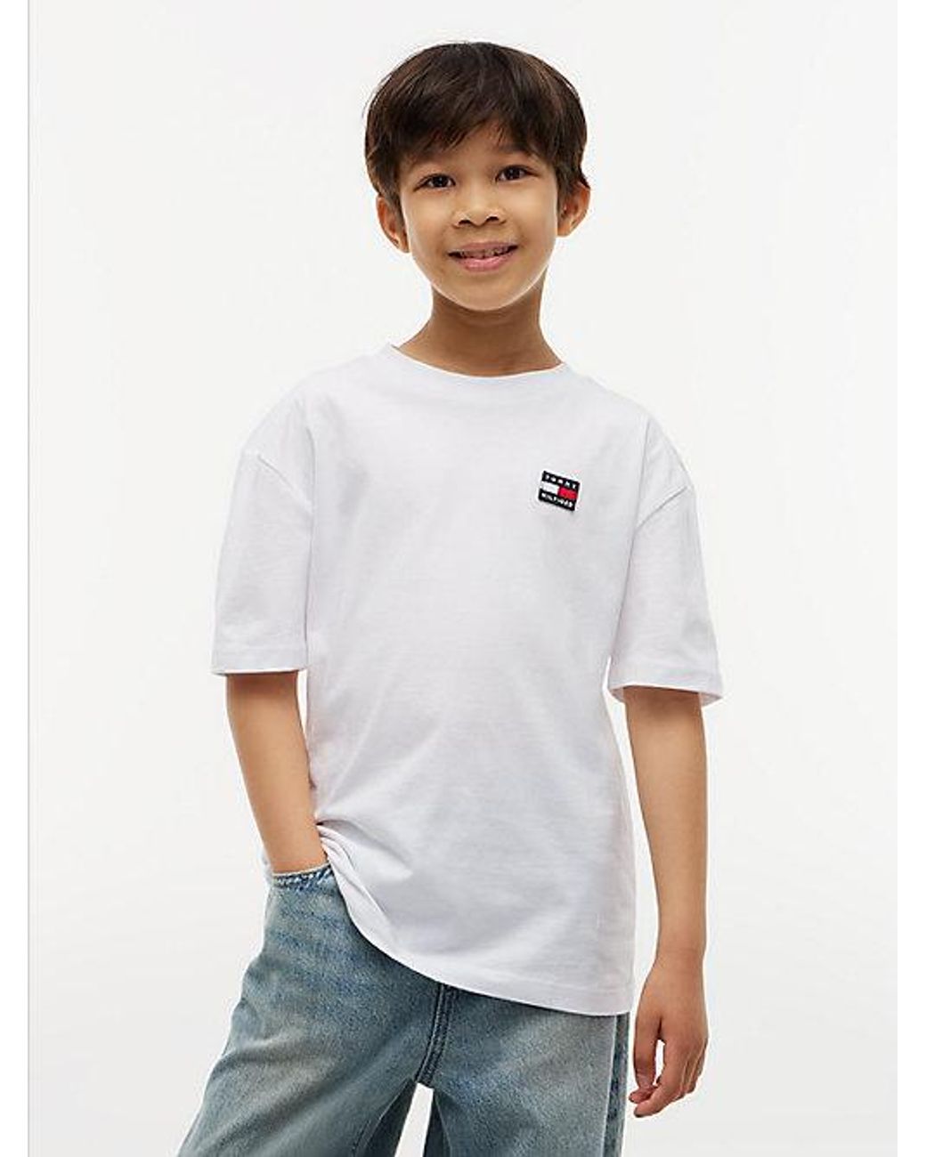 Tommy Hilfiger White Flag Logo Jersey T-Shirt