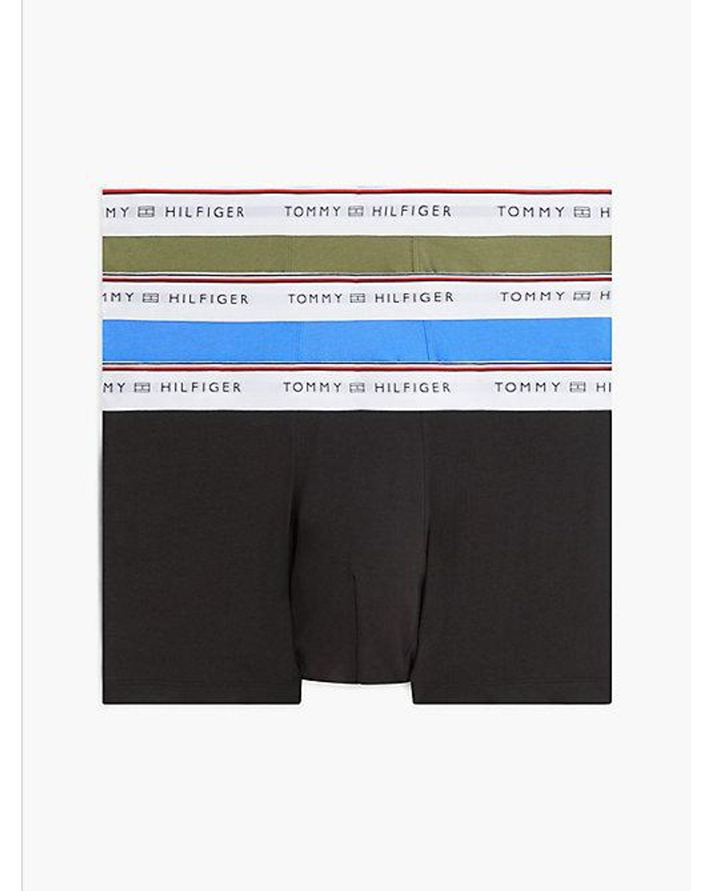 Tommy Hilfiger Gray 3 Pack Global Stripe Logo Waistband Trunks for men