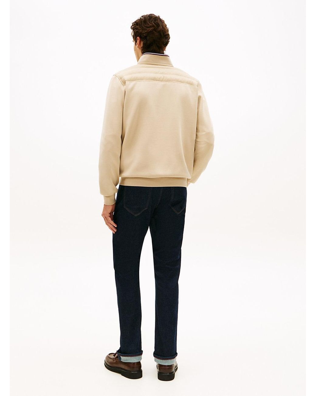 Tommy Hilfiger Natural Intechno Knit Zip-Thru Sweatshirt for men