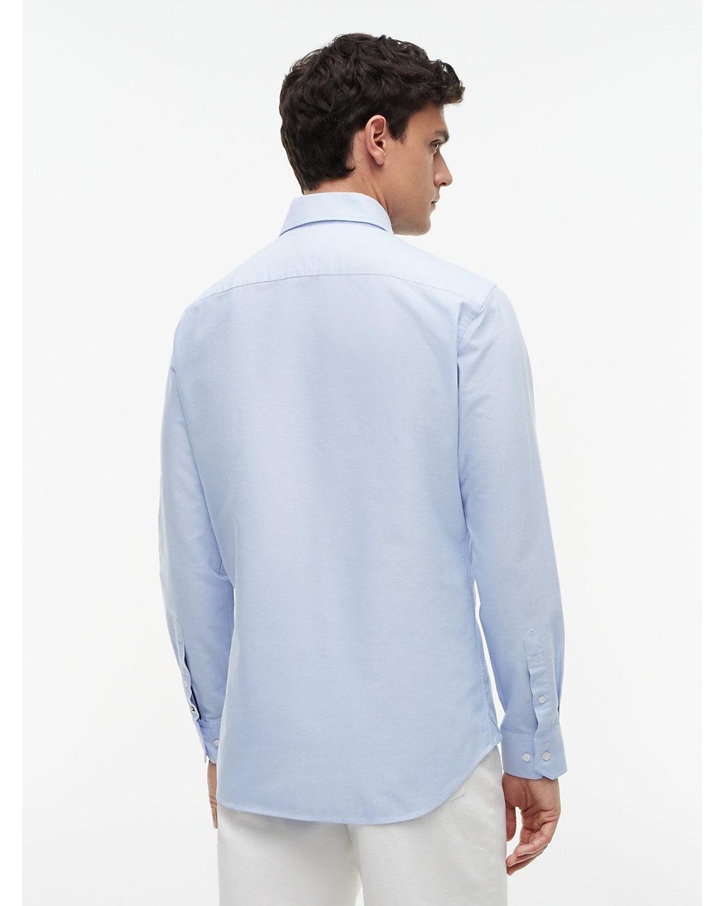 Tommy Hilfiger White New York Label Regular Fit Oxford Shirt for men