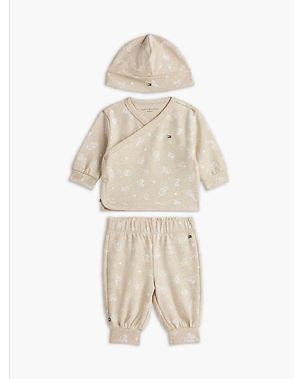 Tommy Hilfiger Natural Relaxed Print Joggers And Top Gift Box
