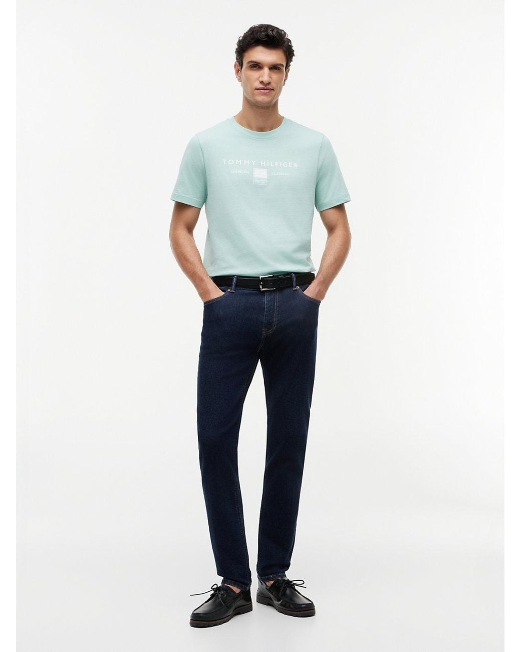 Tommy Hilfiger Green Jersey Logo T-Shirt for men