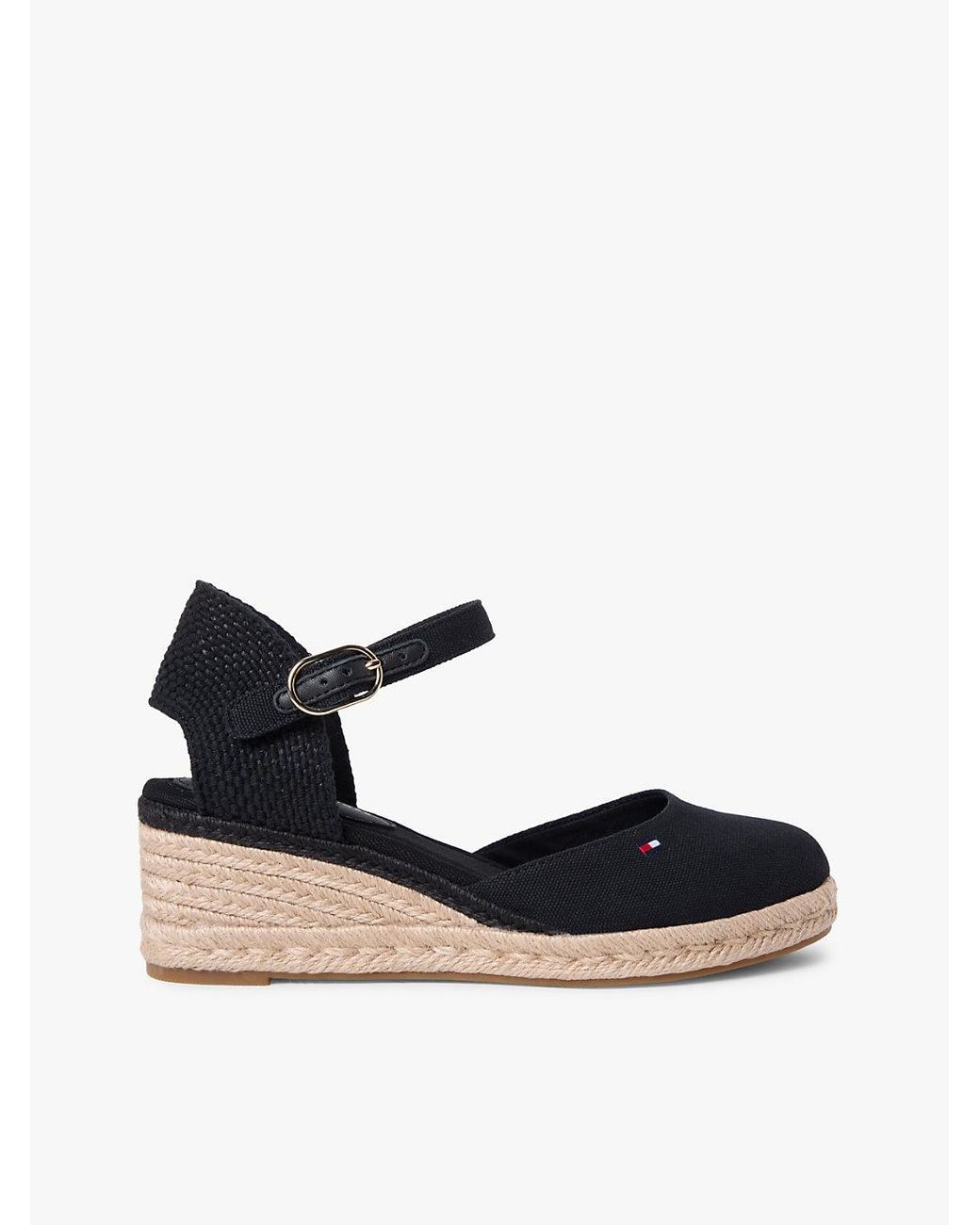 Tommy Hilfiger Blue Canvas Wedge Espadrilles
