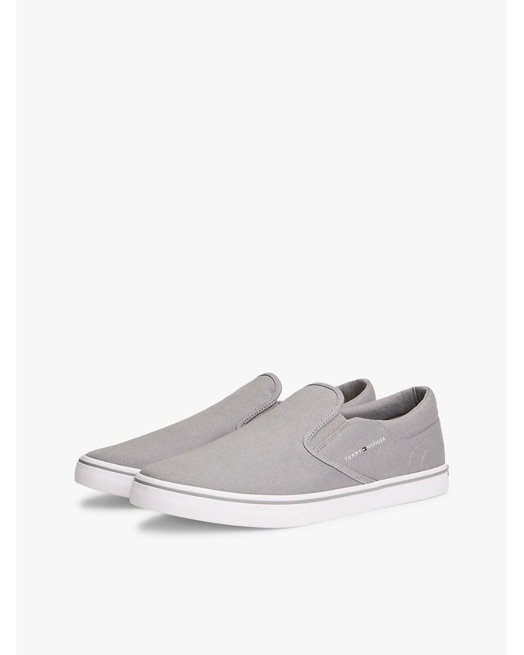 Tommy Hilfiger White Canvas Slip-On Trainers for men