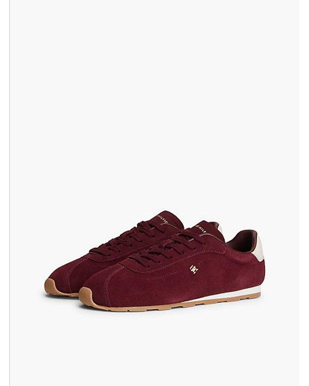 Tommy Hilfiger Purple Monogram Suede Low Profile Trainers