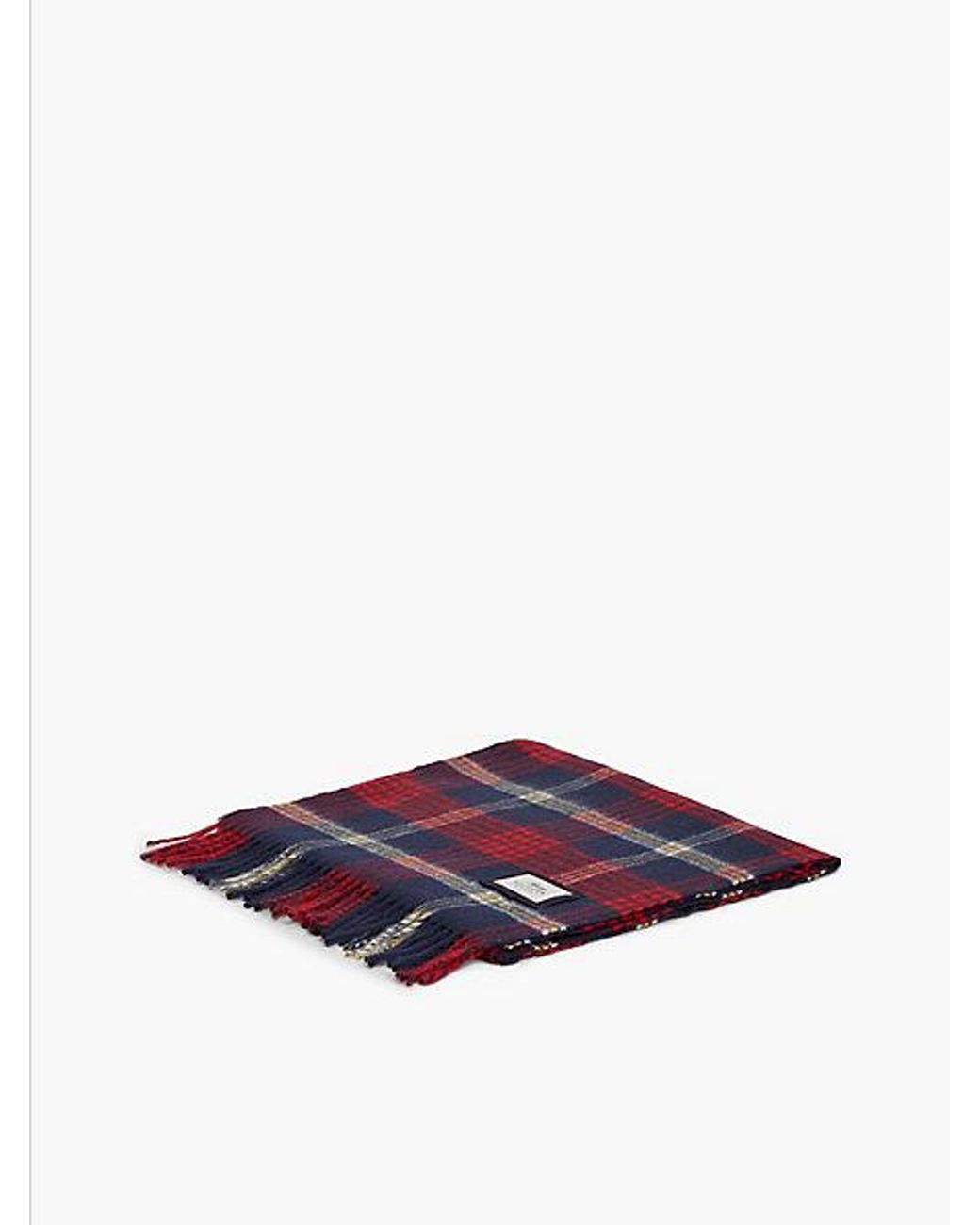 Tommy Hilfiger Red Pure Wool Jacquard Check Scarf for men