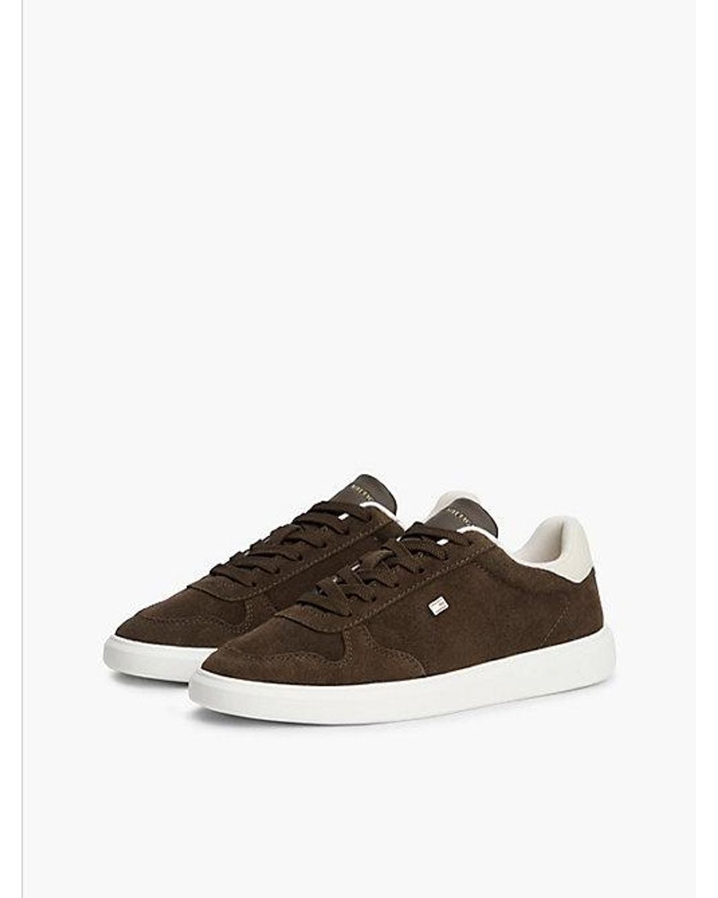 Tommy Hilfiger Brown Lightweight Suede Court Trainers