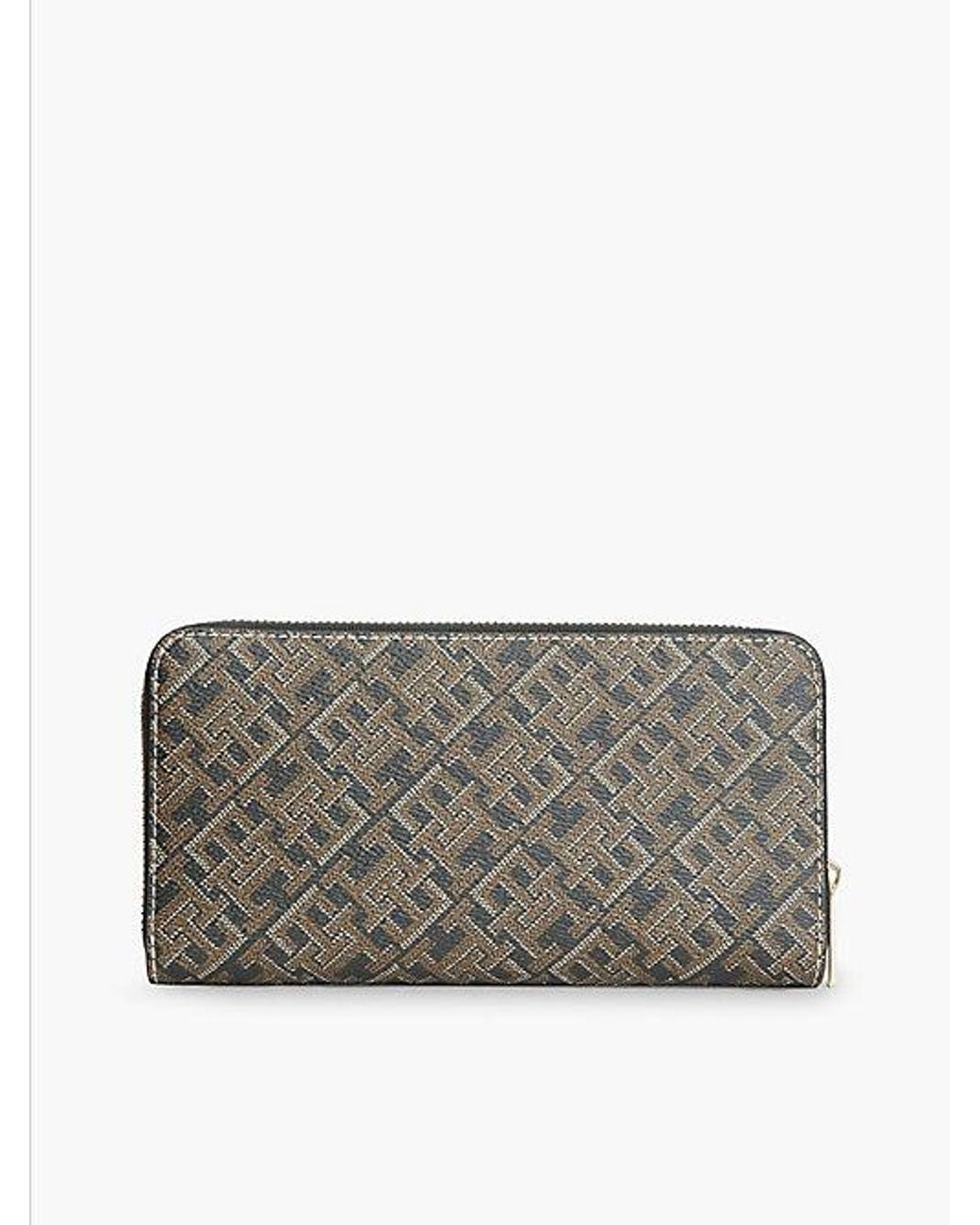 Tommy Hilfiger Gray Hilfiger Icon Print Zip Around Wallet