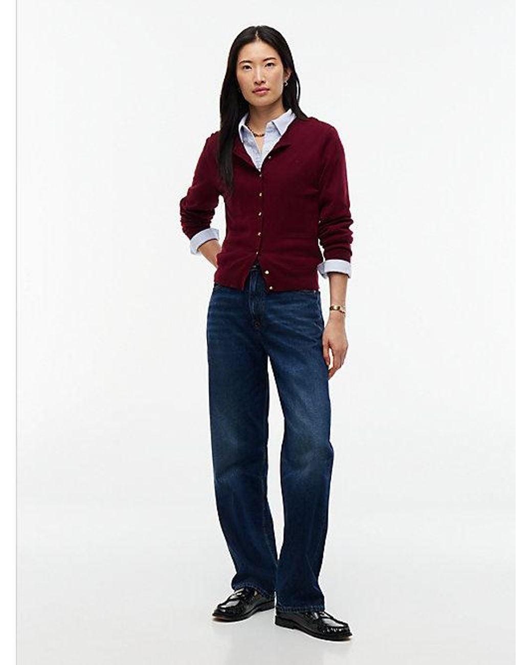 Tommy Hilfiger Red Pure Wool Tone Button Cardigan