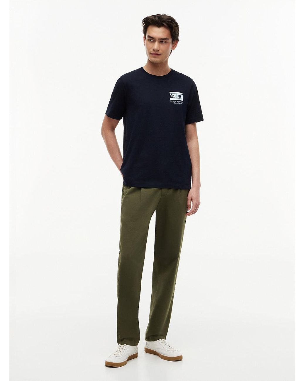 Tommy Hilfiger Blue Logo Graphic Jersey Crew Neck T-Shirt for men