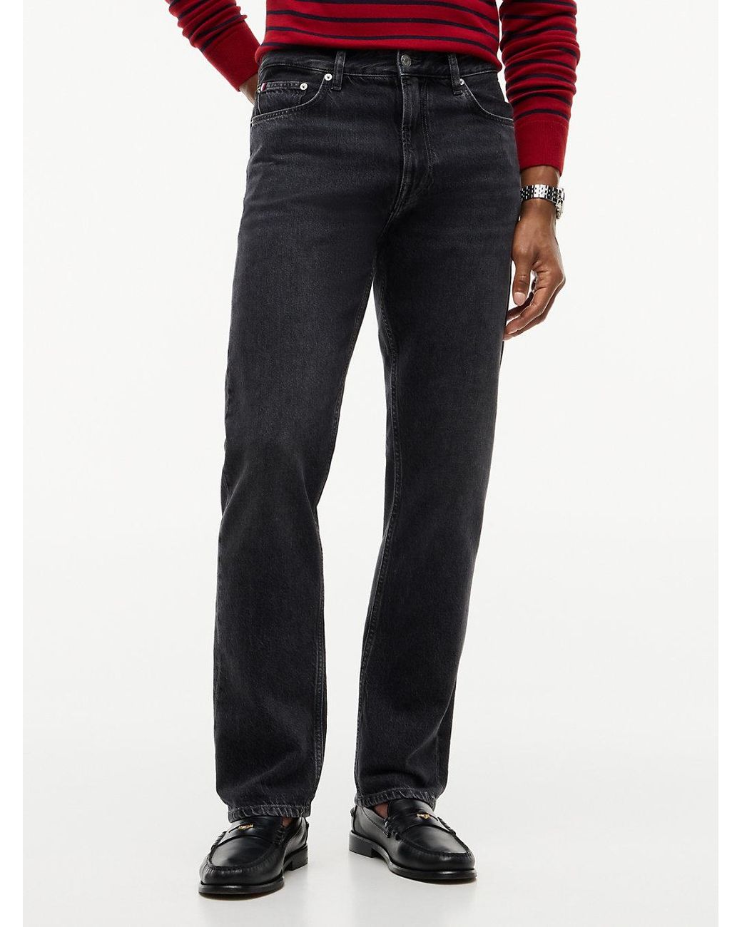 Tommy Hilfiger Blue Dover Whiskered Regular Straight Leg Jeans for men