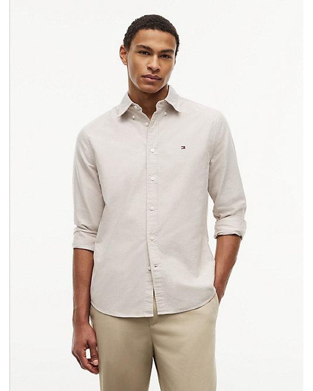 Tommy Hilfiger Natural Heritage Oxford Solid Regular Long Sleeve Shirts for men
