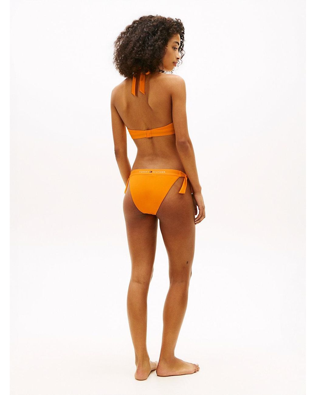 Tommy Hilfiger Orange Original Logo Side Tie Bikini Bottoms