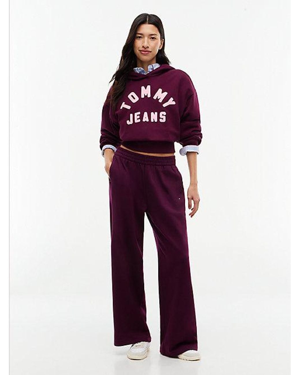 Tommy Hilfiger Purple Brushed Fleece Straight Joggers