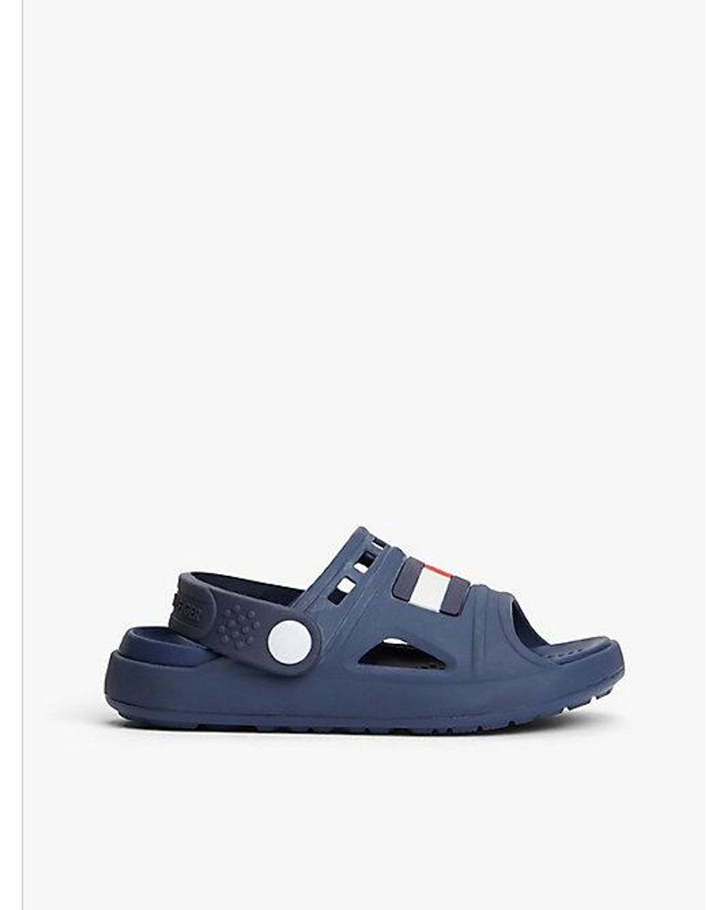 Tommy Hilfiger Blue Rubberised Flag Heel Strap Sandals