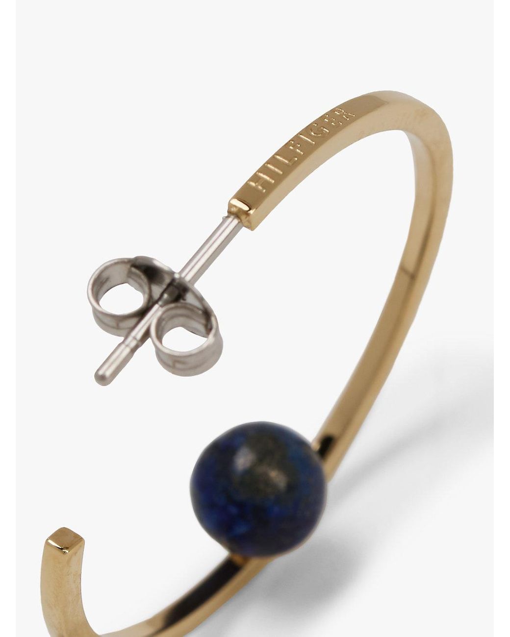 Tommy Hilfiger Blue Lapis Gold-plated Hoop Earrings
