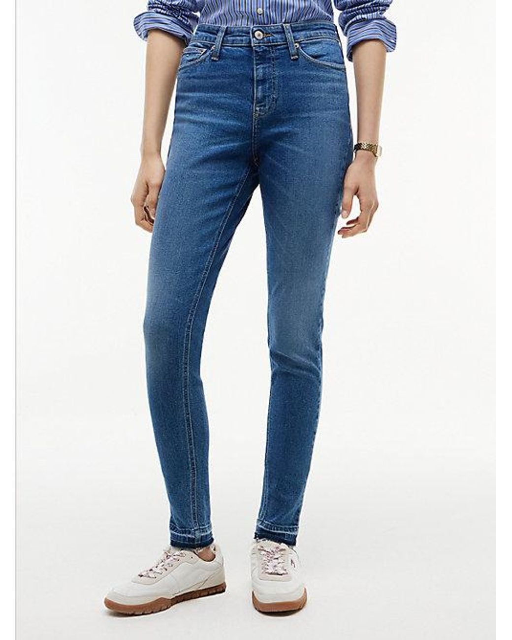 Tommy Hilfiger Blue Tommy Jeans Nora Mid Rise Skinny Whiskered Jeans