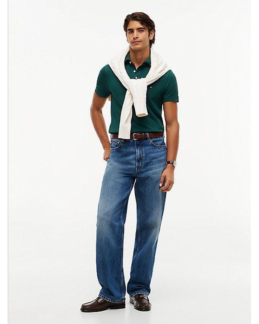 Tommy Hilfiger Green 1985 Slim Fit Pique Polo Shirt for men