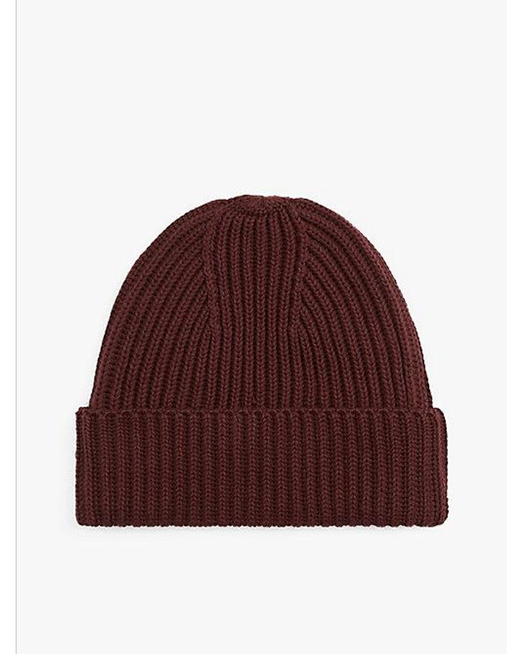 Tommy Hilfiger Red Rubberised Logo Knit Beanie With Wool for men