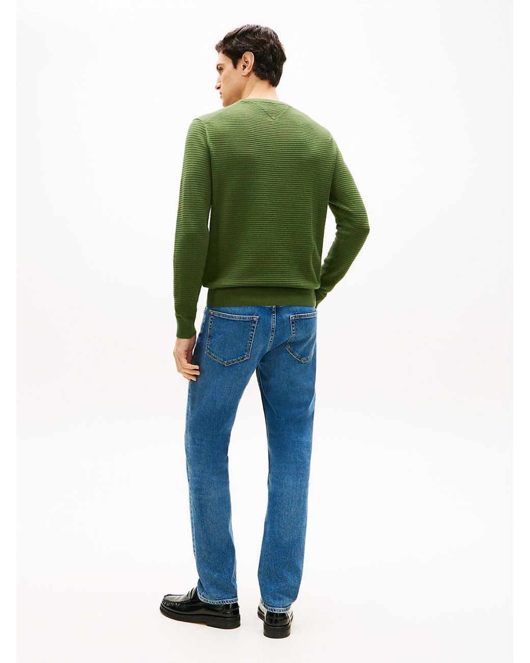 Tommy Hilfiger Green Structured Crew Neck Sweater for men