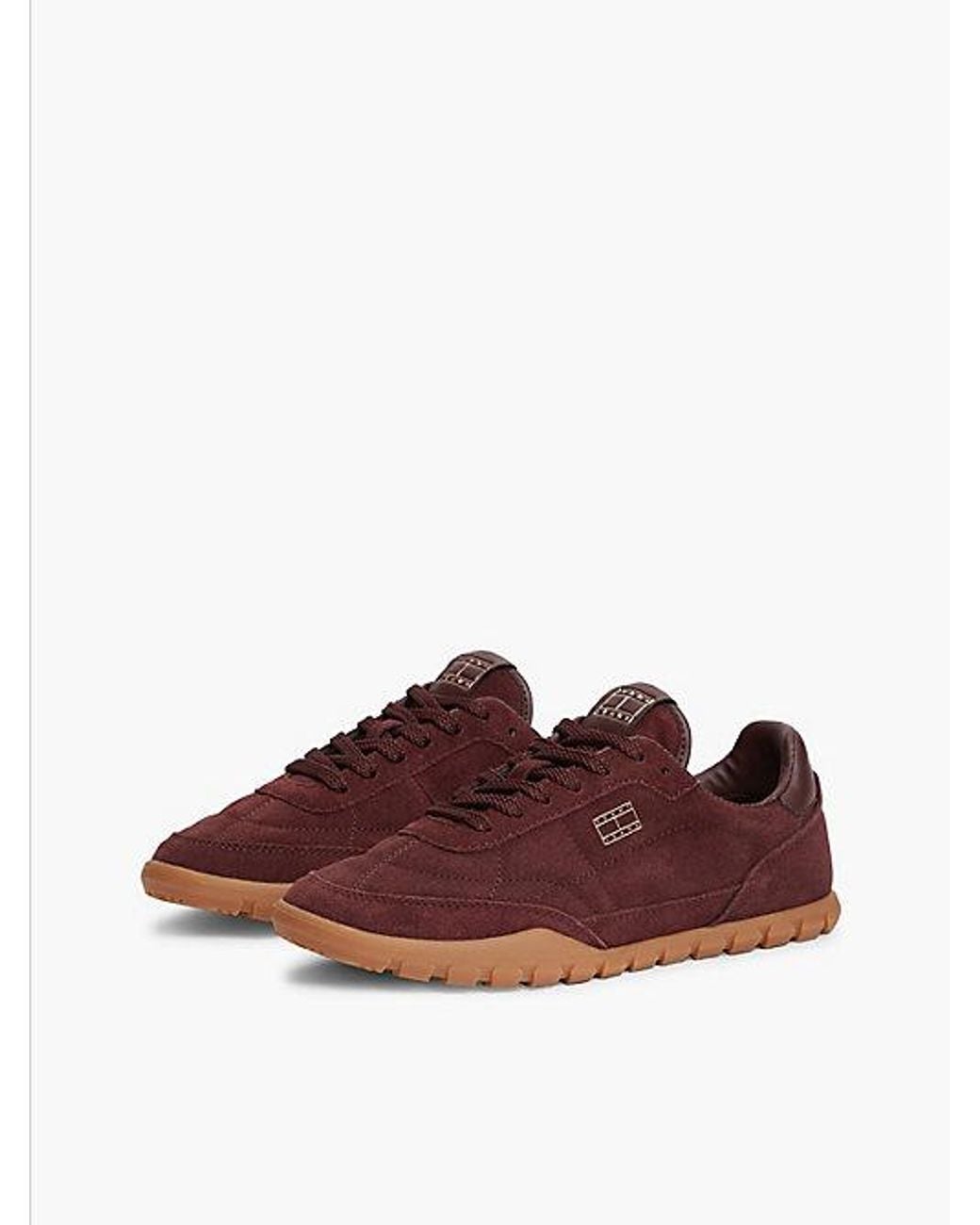 Tommy Hilfiger Brown Suede Cleat Low Profile Trainers