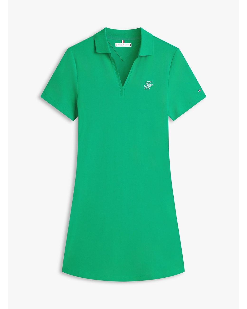 Tommy Hilfiger Green 1985 Logo Embroidery Mini Polo Dress