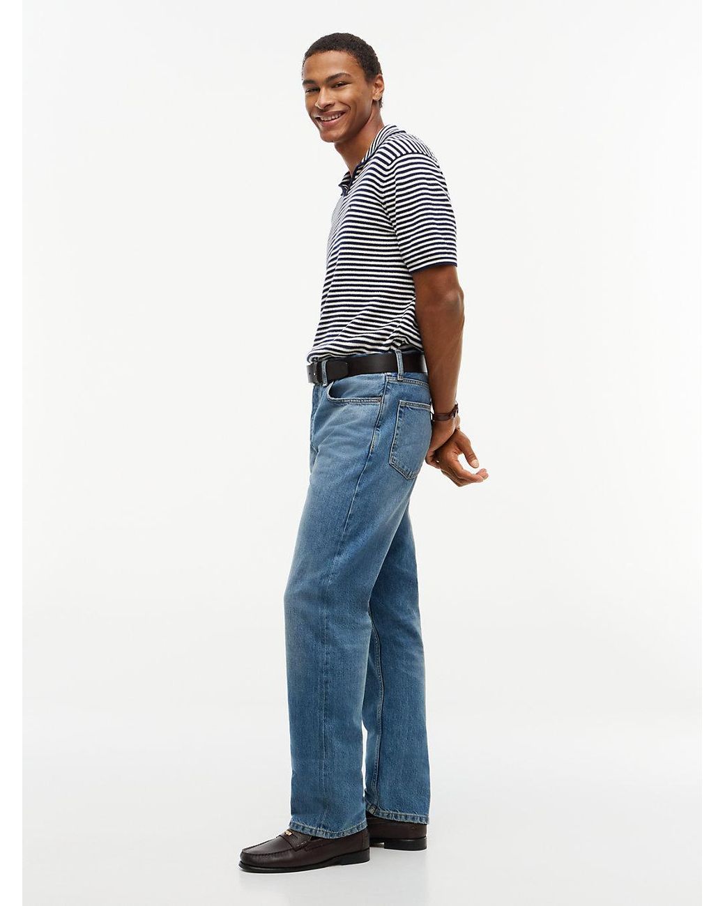 Tommy Hilfiger Blue Dover Whiskered Selvedge Regular Straight Leg Jeans for men