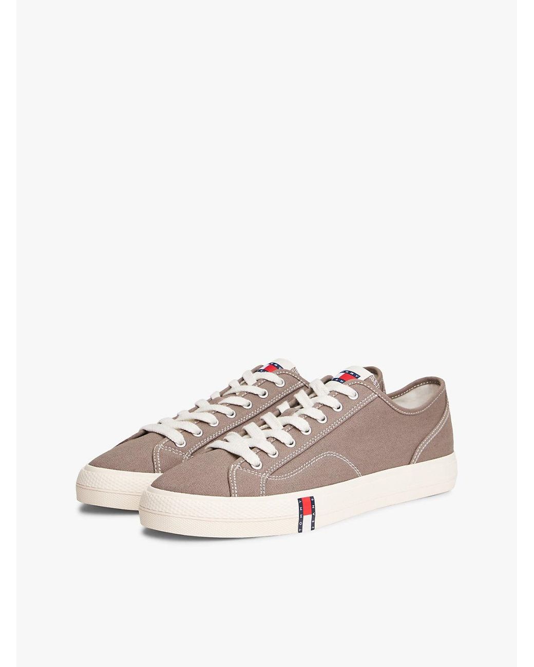 Tommy Hilfiger Brown Archive Flag Stripe Canvas Trainers for men