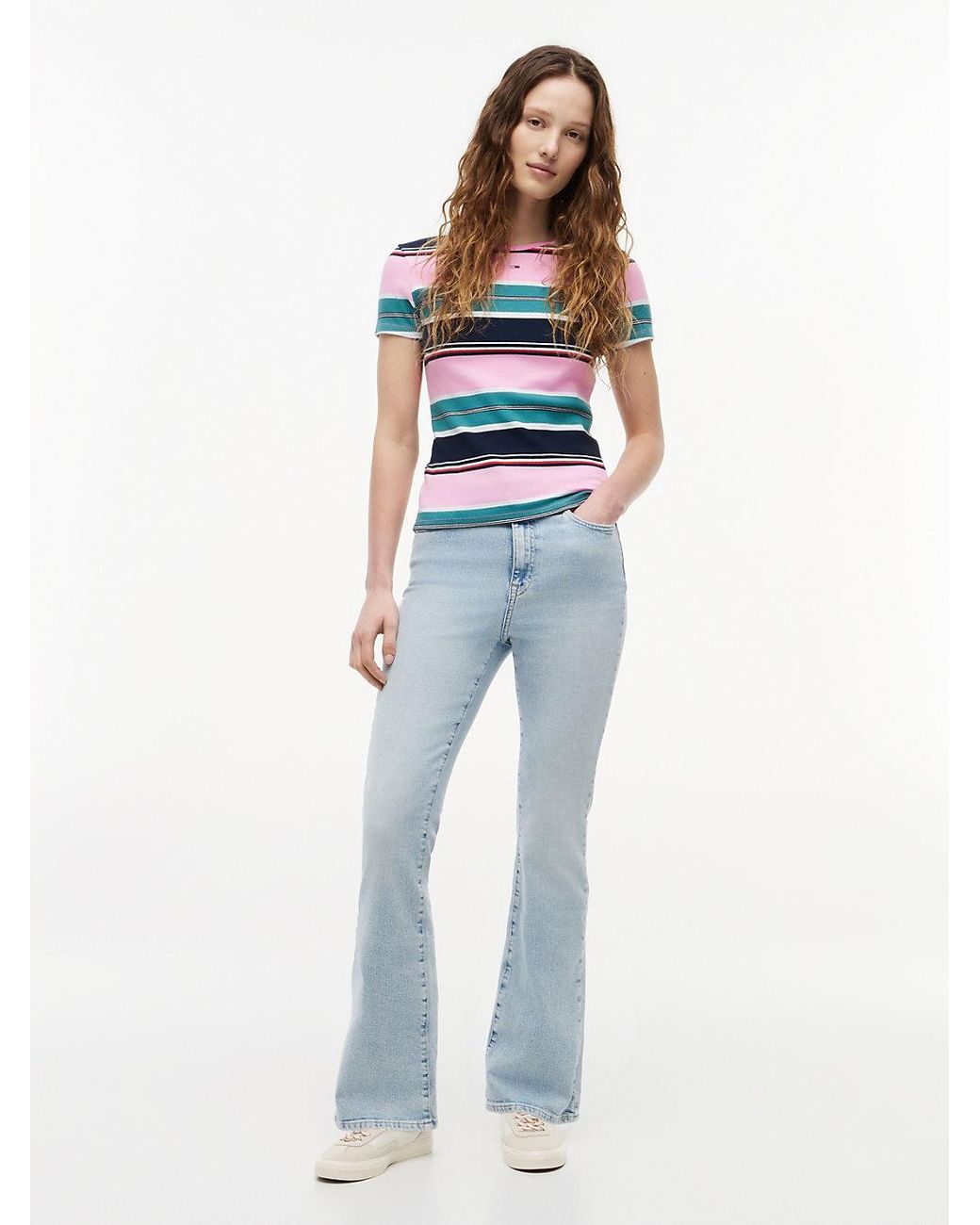 Tommy Hilfiger Blue Ribbed Slim Crew Neck T-Shirt