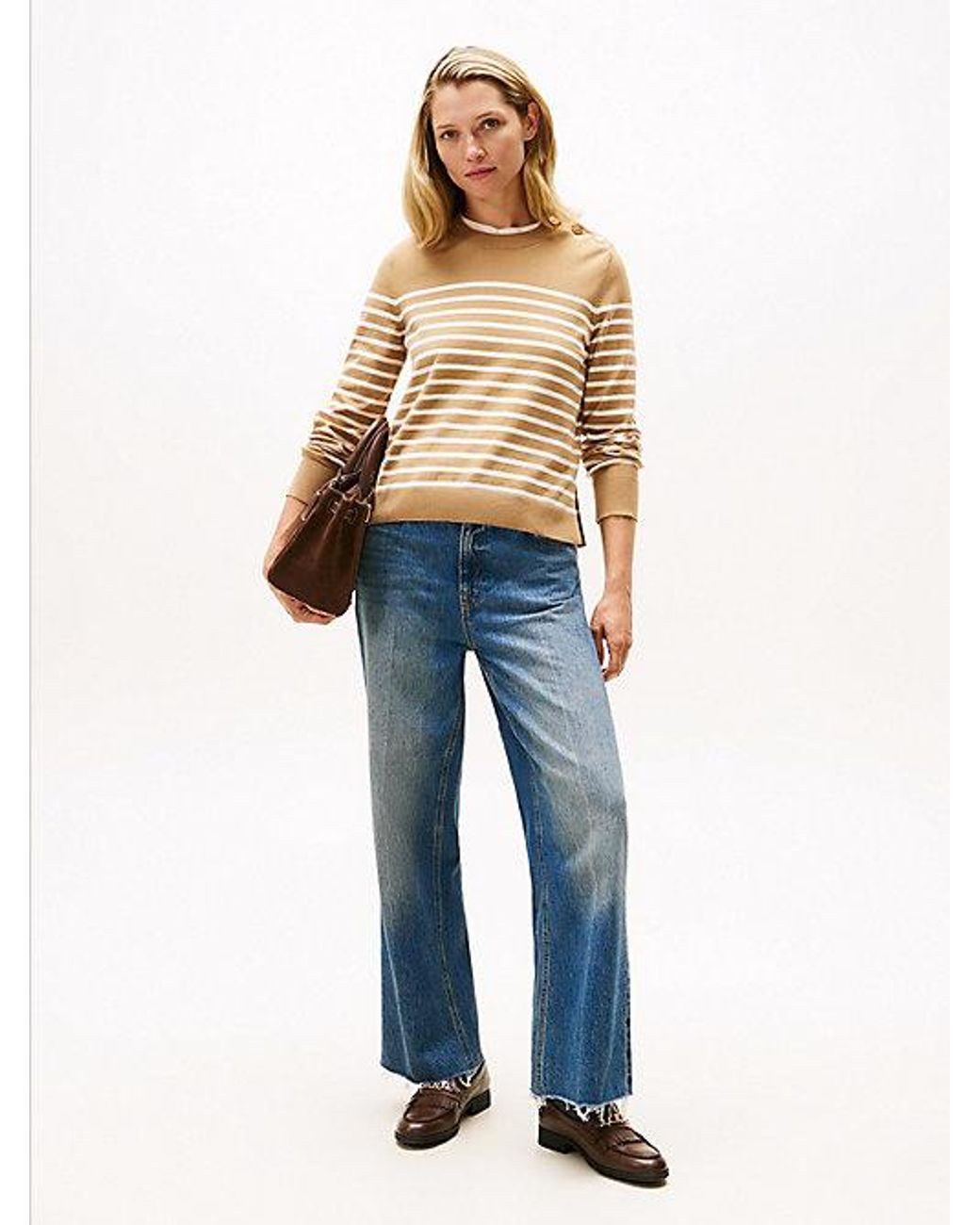 Tommy Hilfiger Blue Jersey-Tone Button Jumper