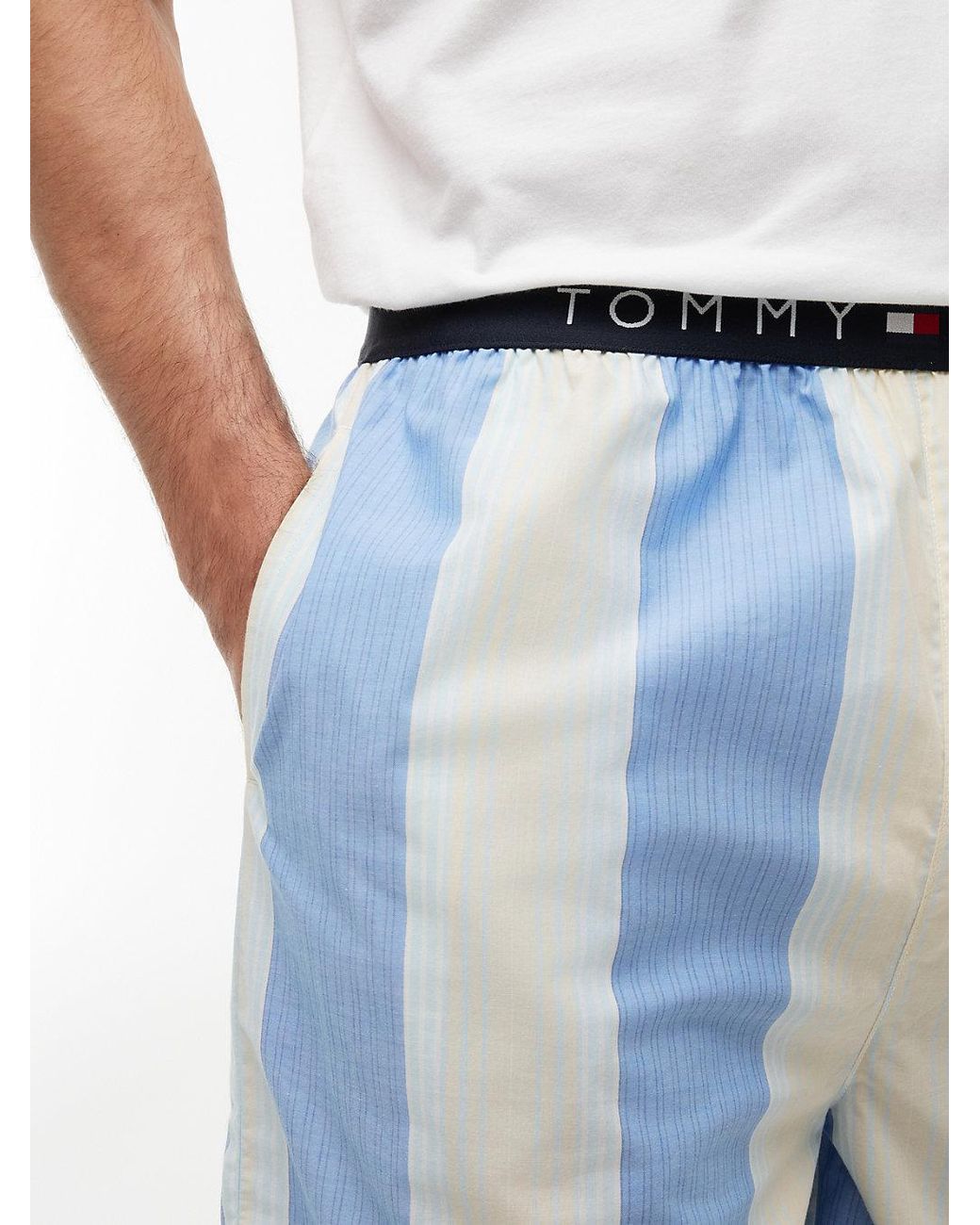 Tommy Hilfiger White Th Original Print Shorts Pyjama Set for men