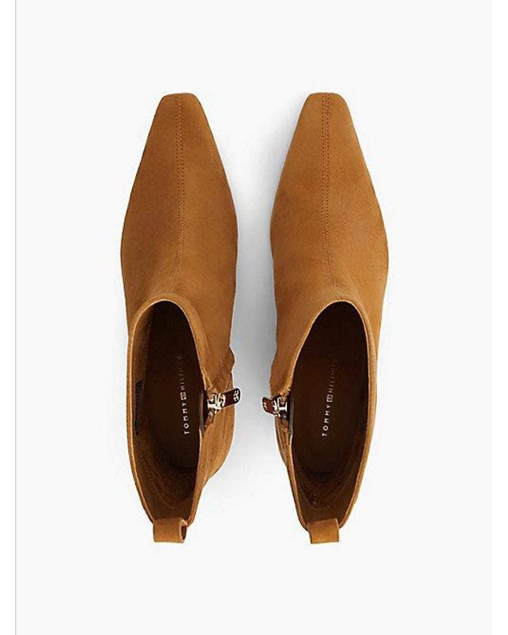 Tommy Hilfiger Brown Kitten Heel Suede Ankle Boots